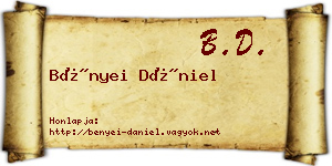Bényei Dániel névjegykártya